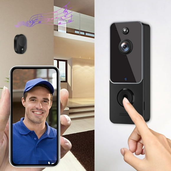 Smart Doorbell Smart Wireless Remote Video Doorbell Intelligent Visual Doorbell PIR Motion Detection Home Intercom HD Night Vision Wifi Security Door Doorbell