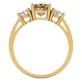 thumbnail image 4 of 1.5 ct Round Cut Simulated Champagne Diamond 3 Stone 18K Yellow Gold Womens Engagement Ring, 4 of 5