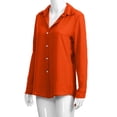 thumbnail image 4 of Hunpta Blouses for Women, Long Sleeve Shirts for Women, Loose Button Down Solid Color Tops Red, 4 of 7