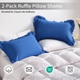 thumbnail image 4 of Lorviah 2 Pack Ruffle Pillow Cases, Ultra Soft & Breathable 20"x26" Standard Size Ruffled Pillow Covers, Pillow Shams with Envelope Closure, Royal Blue, 4 of 5
