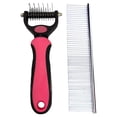thumbnail image 2 of 2 in 1 Professional Grooming Rake for Cats & Dogs-Dematting Comb for Easy Mats & Tangles Removing,Hair Removal Cleaner for Pets(Red), 2 of 6