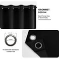 thumbnail image 3 of Top Finel 100% Blackout Grommet Back Curtains, 52 x 84 Inch, 2 Panels, Black, 3 of 12