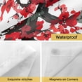 thumbnail image 4 of Red Flower No Hooks Shower Curtain with Snap-in Liner Spring Floral Branch Water Ink Painting Gradient Shower Curtains for Bathroom, Waterproof, Easy Install, Washable 60"x72", 4 of 9