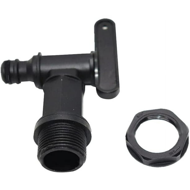 Adaptador de tanque de agua de plástico de 1000 l, adaptador de tanque de almacenamiento IBC, adaptador de grifo de manguera de jardín para colector de lluvia, tanque de combustible (plástico)