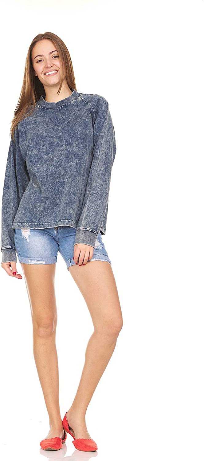 Teen Girls's Sweatshirt Top Loose Casual Solid Color Raglan Crewneck Long Sleeve Denim Blue Small - image 5 of 7