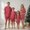 Red, variant on AIGUR Christmas Pajamas for Family Family Christmas Matching Pajamas Sets Fashionable Printed Short Sleeve Tops with Shorts 2Pcs Family Sleepwear