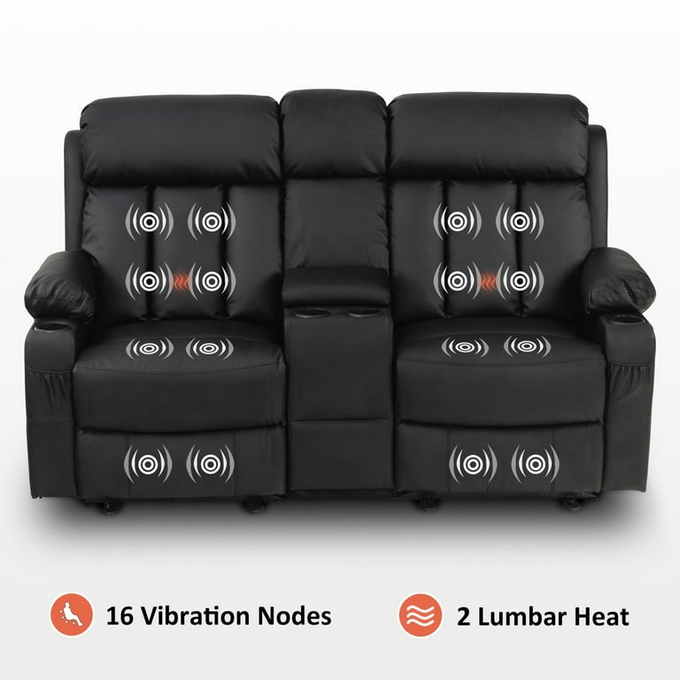 Heated loveseat deals recliner