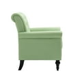 thumbnail image 5 of Accent Chair Linen Fabric Armchair Single Sofa Chair Upholstered Lounge Arm Chair with Tufted Back & Wood Legs, Reading Chair Desk Chair for Living Room Bedroom Office, Mid-Century Chair,  Green, 5 of 9