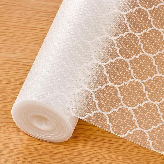12in x 10ft Non Adhesive Drawer Shelf Liner, EVA Waterproof Oil Resistant Cabinet Mat, Washable Anti Slip Refrigerator Drawer Liner Roll