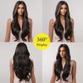 thumbnail image 3 of UTOURS Brazilian Virgin Hair Full Band Human Hair Wigs For Black Women Fashion Womens Synthetic Wig Brown Long Wavy(26inch), 3 of 5