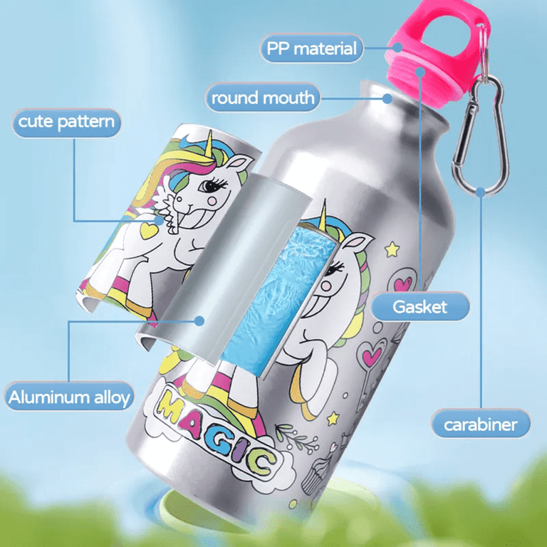 Best Gift Unicorn Aluminum Water Bottle DIY Art and Craft Kits Decorate and  Color Your Own Water Bottles for Girls 