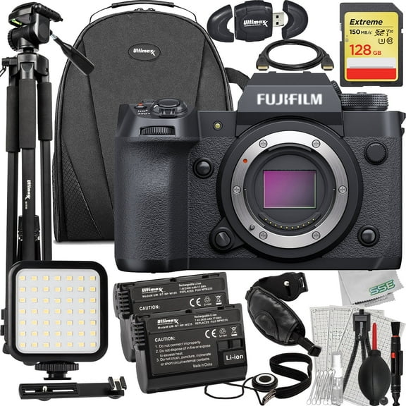 Ultimaxx Advanced FUJIFILM X-H2 Mirrorless Camera Bundle (Body Only) - Includes: 128GB Extreme Memory Card, 2x Spare Batteries & Much More (25pc Bundle)