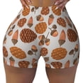 thumbnail image 2 of Sikiie Pinecone Autumn Pattern Workout Shorts Women Scrunch Butt Gym Shorts Seamless High Waist Tummy Control Yoga Biker Athletic Shorts-Large, 2 of 8