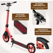 UPGO Kick Scooter for Ages 6+, Kids, Teens & Adults, 240 LB Max Load, Foldable, 8-Inch Wheels,Red