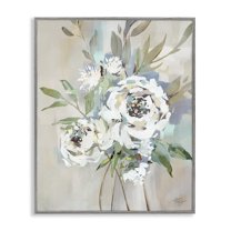 Stupell Industries Bundle of Antique Roses Plants & Flowers Painting Gray Framed Art Print Wall Art, 16 x 20