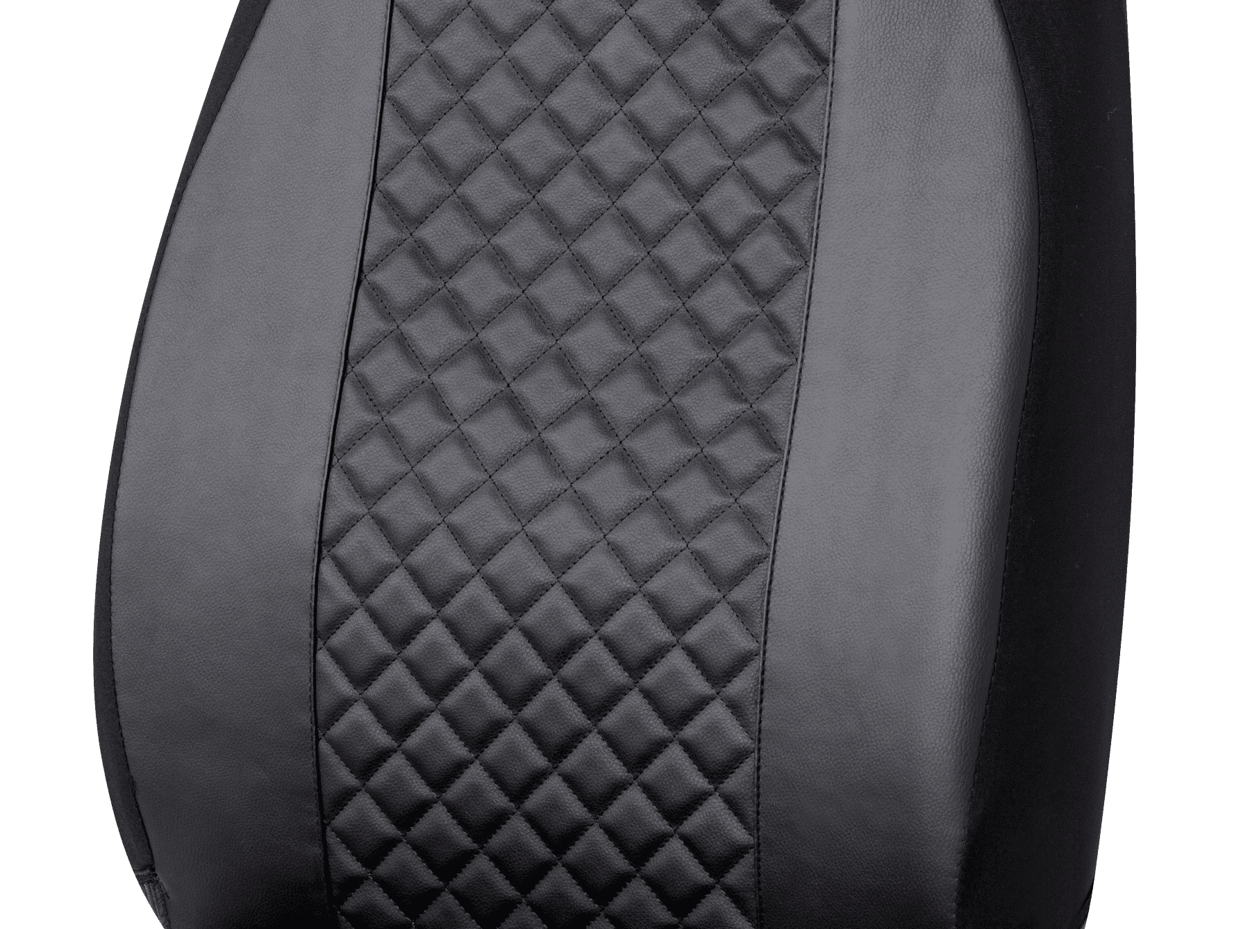 Auto Drive 2Piece High Back Car Seat Covers PU Leather Quilted Black - Universal Fit, SC0985