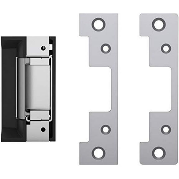 HES 5000C-12/24D-630 Series 5000C Universal Electric Strike Complete Pac for Latchbolt Locks, Satin Stainless Steel, Dual Voltage 12/24 VDC/VAC, Includes the 501 and 501A Faceplates