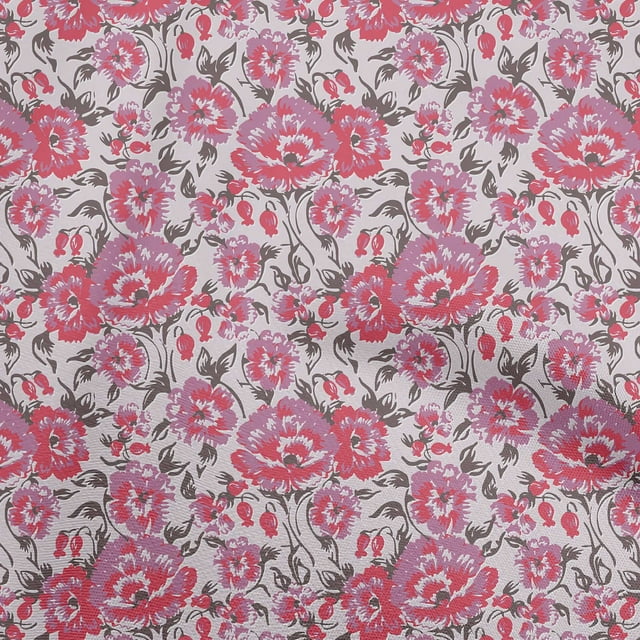 oneOone Viscose Chiffon Pink Fabric Florals Sewing Craft Projects Fabric Prints By Yard 42 Inch Wide