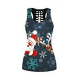 thumbnail image 2 of Lroveb Christmas Tank Tops for Women Backless Top Casual Womens Sleeveless O Neck Print Vest Blouse Graphic Tees Workout Tank Top, 2 of 5