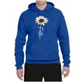 thumbnail image 2 of Wild Bobby, Faith Flower Script Inspirational/Christian Unisex Graphic Hoodie Sweatshirt, Royal, XX-Large, 2 of 6