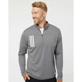 thumbnail image 1 of 3-Stripes Double Knit Quarter-Zip Pullover, 4XL, Grey ThreeWhite, 1 of 1
