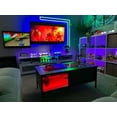 thumbnail image 6 of Bestier LED Coffee Table with Glass Top for Living Room, Center Tea Table with Storage in Rustic, 6 of 9