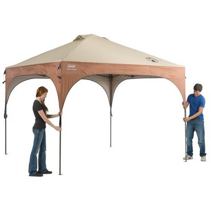 Coleman 10' x 10' Pop Up Outdoor Canopy, 400 lumens LED lights, UVGuard protection
