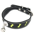 thumbnail image 3 of Pet Collar Reflective Adjustable: Faux Leather Cat Collar Dog Collar with Bell, 3 of 10