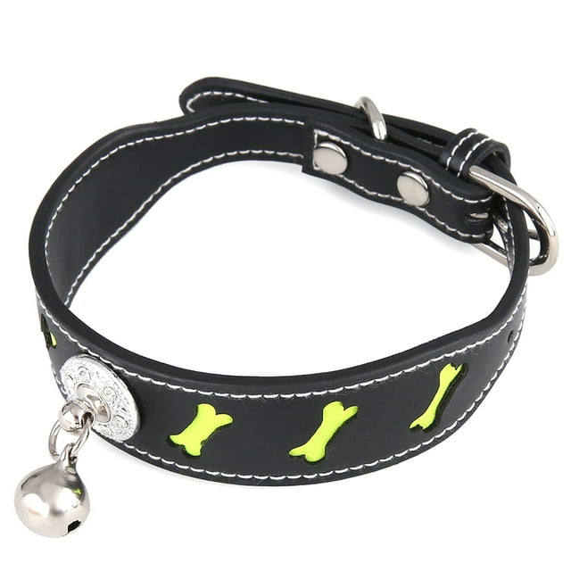 Collier pour Animaux Réfléchissant Réglable : Collier pour Chat en Faux Cuir avec Clochette