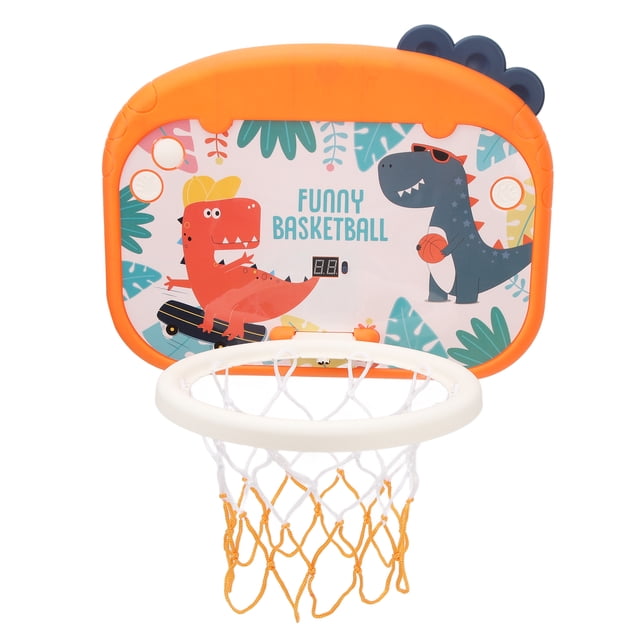 Mini aro de baloncesto de dinosaurio, mini aro de baloncesto de dinosaurio, aro de baloncesto plegable con marcador electrónico, aro de baloncesto interior para que los niños logren más