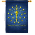 thumbnail image 2 of Breeze Decor - Indiana Americana - Everyday States Impressions Decorative Vertical House Flag 28" x 40" Printed In USA, 2 of 2
