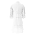 thumbnail image 6 of AINIYS Women Mid Length Lapel Collar Button Closure Windproof Water Resistant Stylish Trench Coat For Commute Outdoor Daily White 5-6 Years, 6 of 8