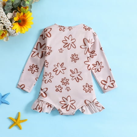 

Elainilye Fashion Girls Swimsuit One Piece Bathing Suit Modest Bathing Suits for Toddler Girls Kids Swimwear Sizes 1-4 Years