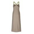thumbnail image 5 of Yuzhih Maxi Dresses for Women 2024 Loose Cotton Linen Cross Back Cami Dress Casual Plus Size Sleeveless Long Dress, 5 of 6