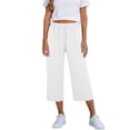 thumbnail image 2 of Linen Capri Pants For Women Linen Capri Pants For Women Summer Pants For Women 2026 Womens Capris Linen Pants Cotton Capri Pants For Women Drawstring Waist Capri Pants Cotton Cropped Pants, 2 of 5