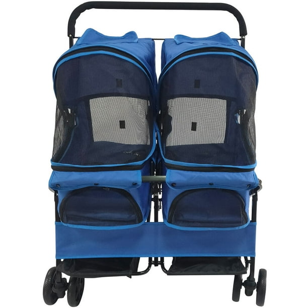 Critter Sitters Double Pet Stroller with Storage Carriage Carrier for Animals up to 44 lbs 4