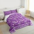 thumbnail image 3 of Homewish Retro Flower Paisley Bedding Comforter Set,Boho Bohemain Style Twin Comforter Sets,Purple Floral Bedding Set For Men Women,Microfiber Bedroom Decor Reversible,2pcs, 3 of 8