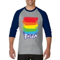 Artix - Mens Raglan Sleeve Baseball T-Shirts, up to Size 3XL - Rainbow Pride