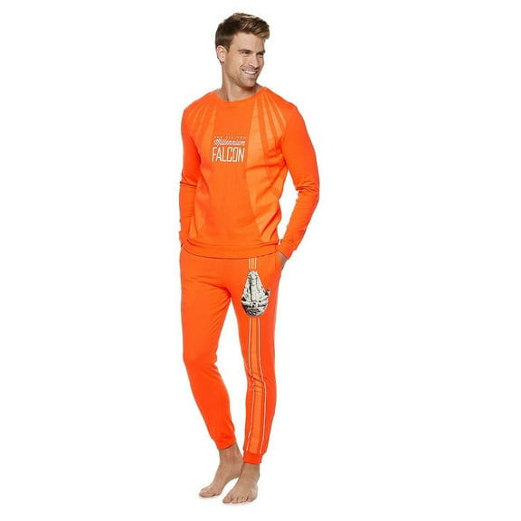 Star Wars Millennium Falcon Men's Long Sleeve Tee & Pants 2 Piece Pajama Lounge Set (XL)