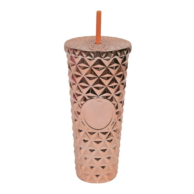 EDFBUYKRS Gobelet Réutilisable d'Été 710 800ml avec Couvercle et Paille Gobelet pour Boisson Froide avec Paille Gobelet Transparent Double Couche Grande Capacité Gobelet avec Paille Couvercle Portable Perçage