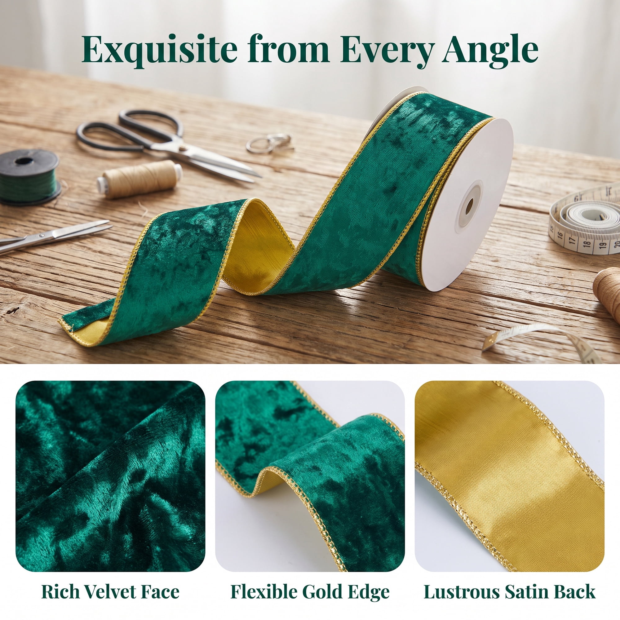 Unique Bargains Extra Wide Decorative Ribbon for Gift Decoration Use Green 9.8 Yard