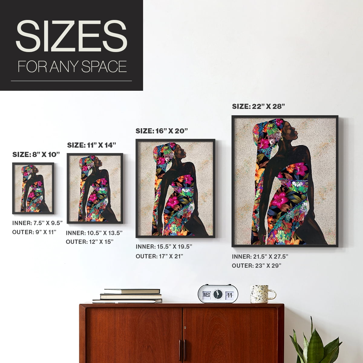 Woman Strong I Framed Print - Solid Wood in Single Picture Frame Solid Wood 2 Framed Print