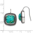 thumbnail image 6 of Stainless Steel Antiqued & Polished Imit. Turquoise Shepherd Hook Earrings (19 X 19) Made In China sre700, 6 of 6