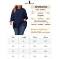thumbnail image 6 of Unique Bargains Women's Plus Size Chiffon Tops Batwing Ruffle Long Sleeve Loose Blouses 1X Navy Blue, 6 of 6
