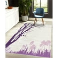 thumbnail image 4 of Forest Decorative Rug, Nature Theme the Panorama of a Forest Pattern Birds on Tree Branches Print, Quality Carpet for Bedroom Dorm and Living Room, 6 Sizes, Purple White, by Ambesonne, 4 of 4
