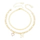 thumbnail image 1 of Pulseras de tobillo en forma de corazón inicial de Uxcell para mujeres, pulseras de tobillo chapadas en oro de 14K, cadena de letras A-Z con caja para regalo de verano, tono dorado, 1 of 6