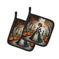 thumbnail image 2 of La Catrina Skeleton Spooky Halloween Pair of Pot Holders, 2 of 2