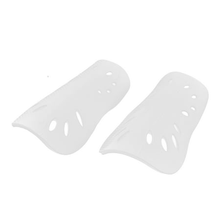 2pcs White Plastic Shell Foam Inlay Calf Shin Guard Support for