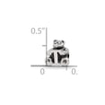 thumbnail image 2 of 925 Sterling Silver Oxidized Reflections Letter Name Personalized Monogram Initial T Bead Charm 7.27x7.27mm Wide Pendant, 2 of 2