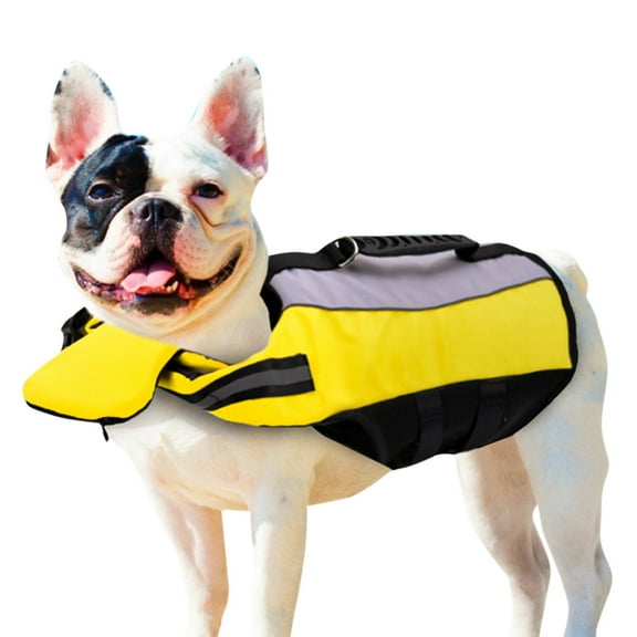 Inflatable Dog Life Jackets With Handle Reflective Stripes Adjustable Fit Foldable Swimming Floatation Vests